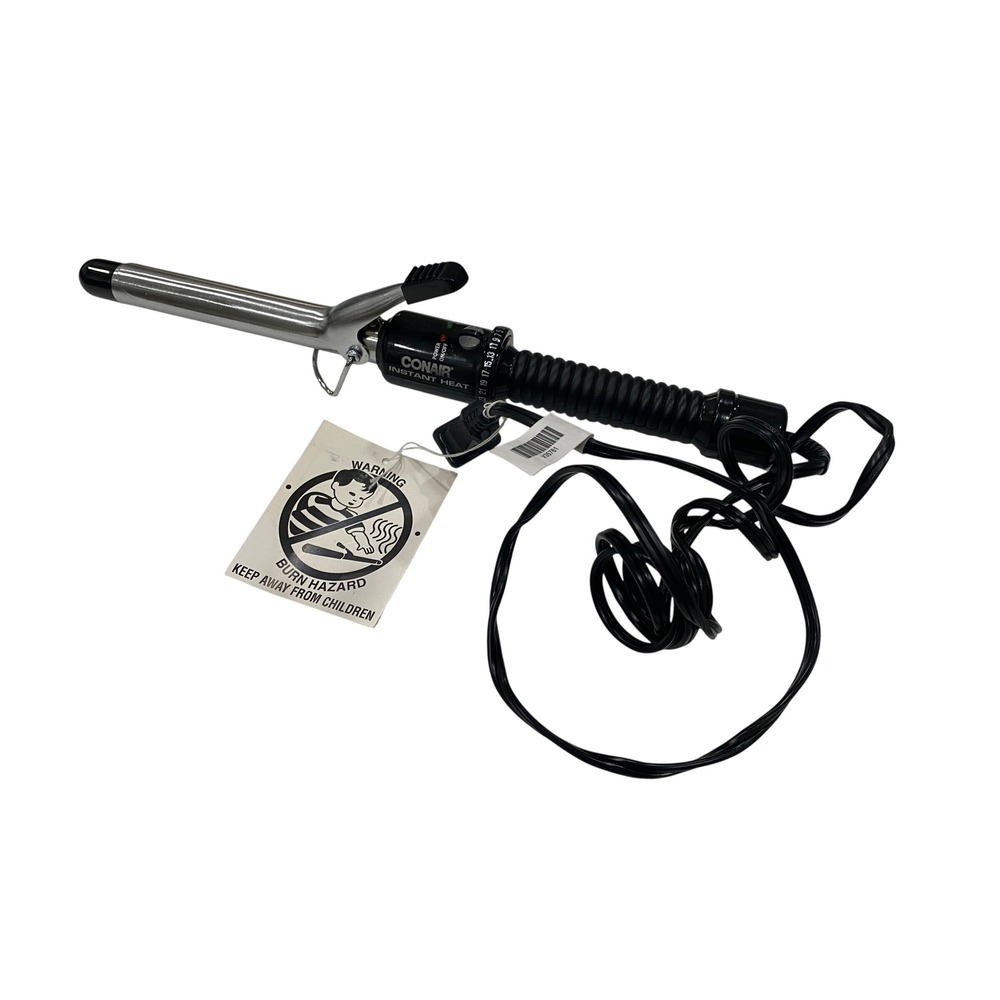 Conair Instant Heat 3/4 Inch Curling Iron Black Silver CD81 Turbo Heat Boost